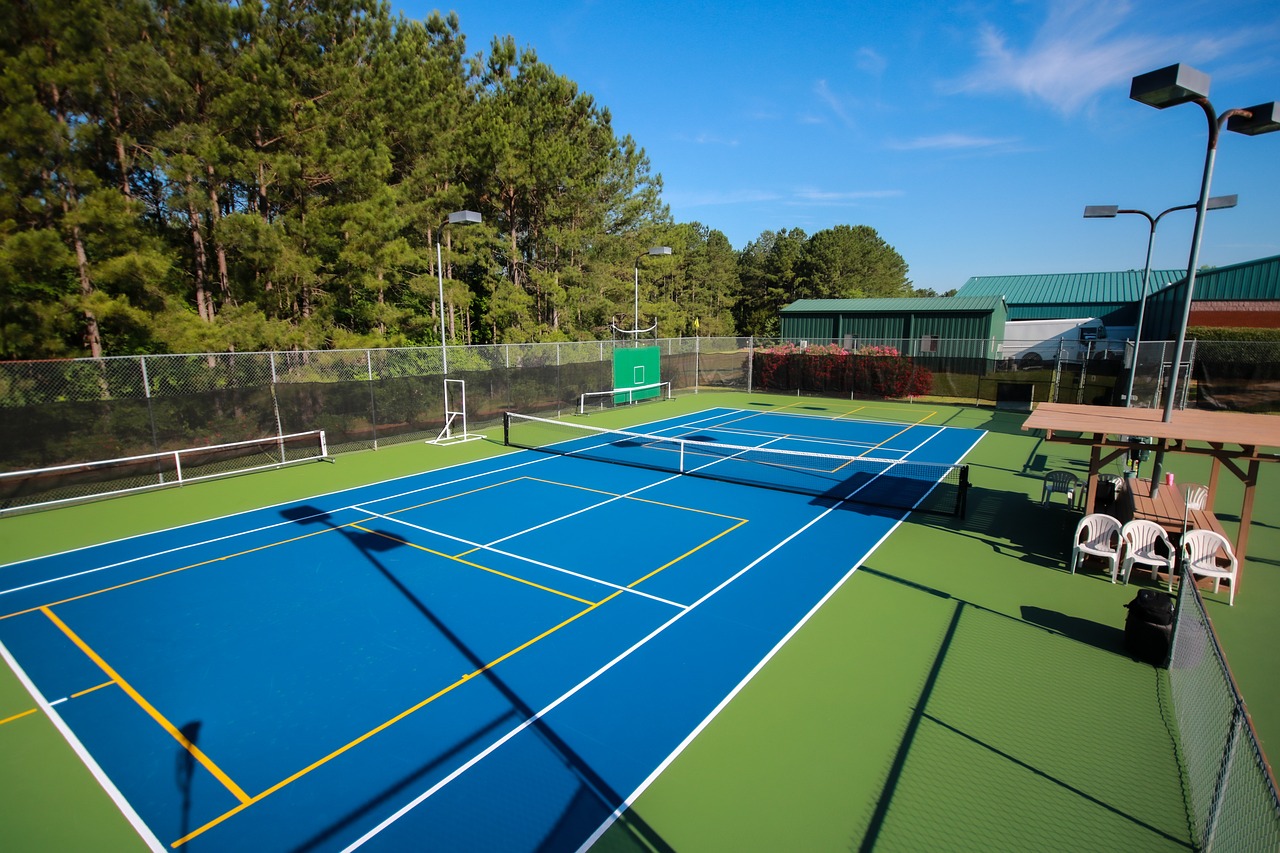 asphalt tennis court, tennis court, pickleball court